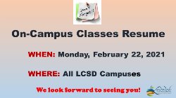LCSD On-Campus Classes Resume Graphic